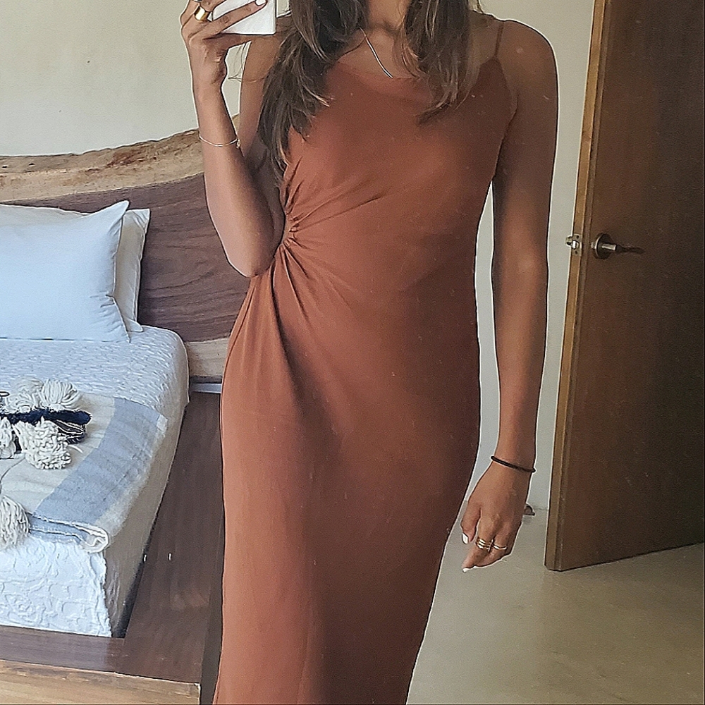Zara Brown cutout dress, Size small